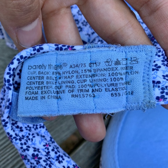 Barely There lightly lined baby blue floral print structured shelf bra - Picture 4 of 6